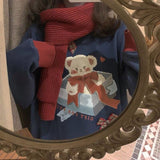 Bear Print Hoodies Long Sleeve Sweatshirt 