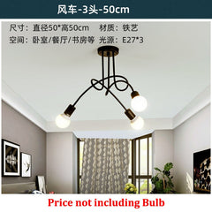 Black Chandeliers Light Iron Loft Lustre Ceiling Lamp 