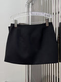 Black Patchwork Irregular Hem Mini Skirt 