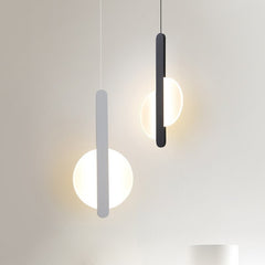 Black/White Minimalist LED Acrylic Hanging Light Fixture 