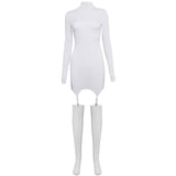Bodycon Long Sleeve Mini Dress With stocking