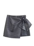 Bow Knot Invisible Side Zipper Shorts 