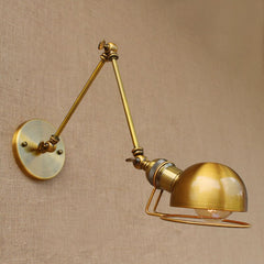 Brass Adjustable Swing Arm Wall Light Sconce 