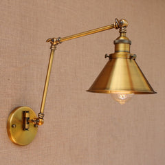 Brass Adjustable Swing Arm Wall Light Sconce 