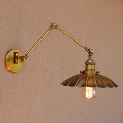 Brass Adjustable Swing Arm Wall Light Sconce 