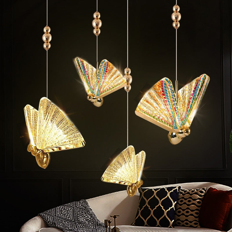 Butterfly Led Pendant Hanging Lamp For Living Dining Room Light 