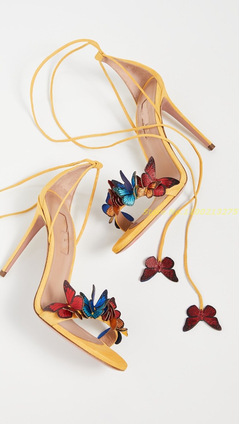 Butterfly-knot Ankle Cross Tied Sandals 