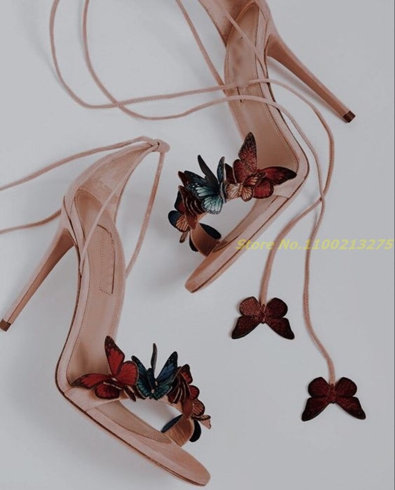 Butterfly-knot Ankle Cross Tied Sandals 