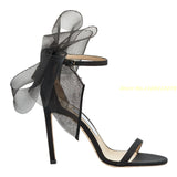 Butterfly-knot Pointed Toe Buckle Strap Shoes 