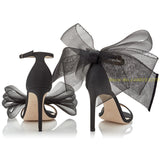 Butterfly-knot Pointed Toe Buckle Strap Shoes 