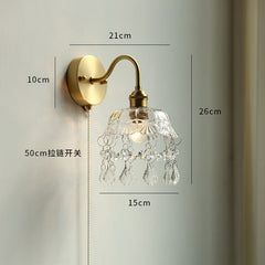 Ceramic Chain Pull Copper LED Wall Sconce 