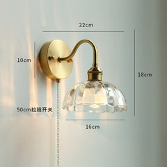 Ceramic Chain Pull Copper LED Wall Sconce 