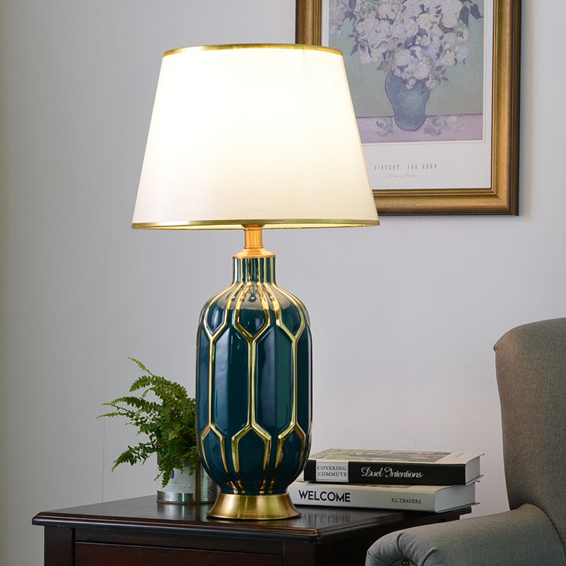 Ceramic LED Desk Lamp E27 110V 220V For Home Decor 
