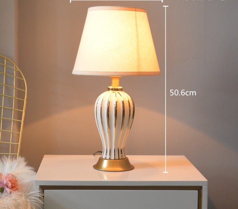 Ceramic Table Lamp for Bedroom and Living Room - Ivory 