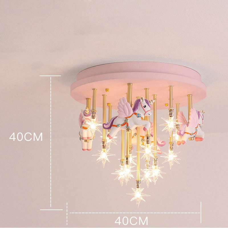 Chandelier Merry Go Round Led Bedroom Lights For Girls 