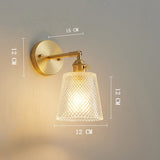 Clear Glass LED Wall Mounted Copper Pull Chain Switch Lamp 