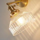 Clear Glass LED Wall Mounted Copper Pull Chain Switch Lamp 