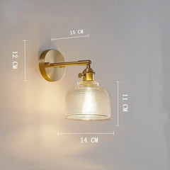 Clear Glass LED Wall Mounted Copper Pull Chain Switch Lamp 