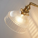 Clear Glass LED Wall Mounted Copper Pull Chain Switch Lamp 
