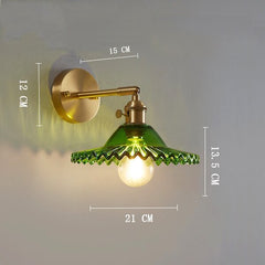 Clear Glass LED Wall Mounted Copper Pull Chain Switch Lamp 