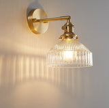 Clear Glass LED Wall Mounted Copper Pull Chain Switch Lamp 