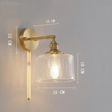 Clear Glass LED Wall Mounted Copper Pull Chain Switch Lamp 