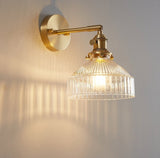 Clear Glass LED Wall Mounted Copper Pull Chain Switch Lamp 