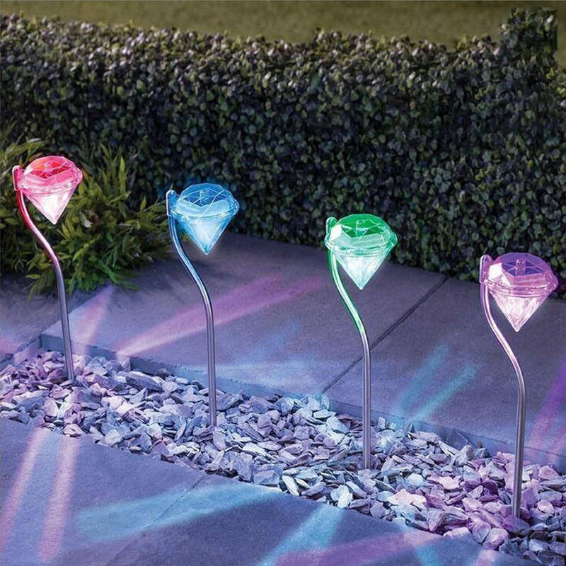 Colorful LED Solar Garden Lights for Outdoor Pathway and Courtyard Decoration 