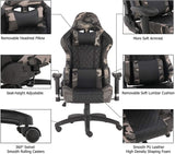 Computer Desk Gaming Office Swivel Chairs with Headrest and Lumbar Pillow 