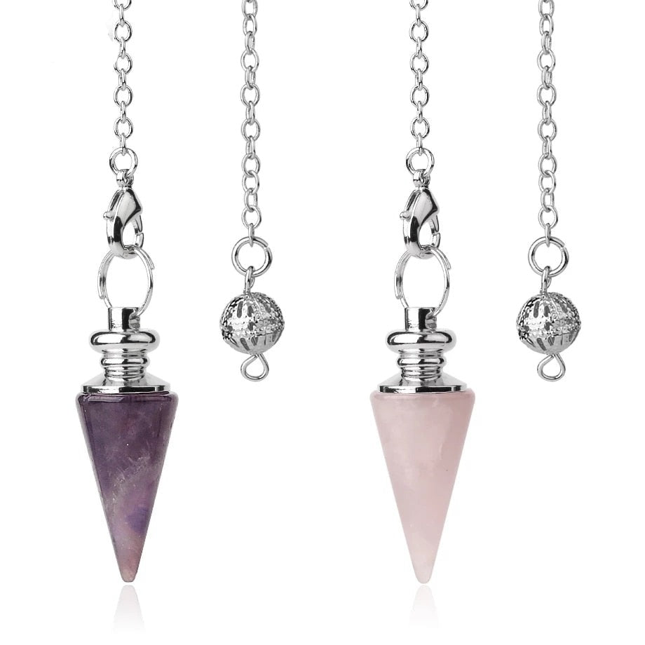 Conical Pendulum Natural Stone Chain Crystal Pendant 
