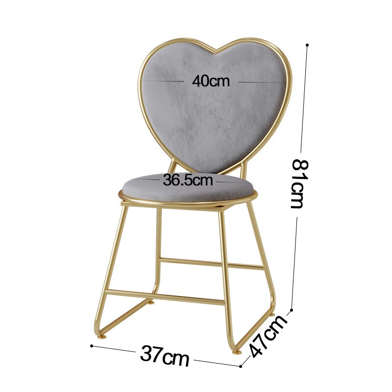 Contemporary and Contracted Metal Nail Dressing Table Chair 