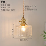 Copper Pendant Light Fixtures Modern Glass Hanging Lamp 