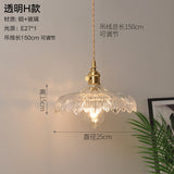 Copper Pendant Light Fixtures Modern Glass Hanging Lamp 