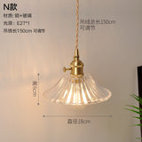 Copper Pendant Light Fixtures Modern Glass Hanging Lamp 