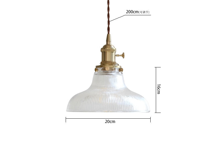 Copper Pendant Light Fixtures Modern Glass Hanging Lamp 