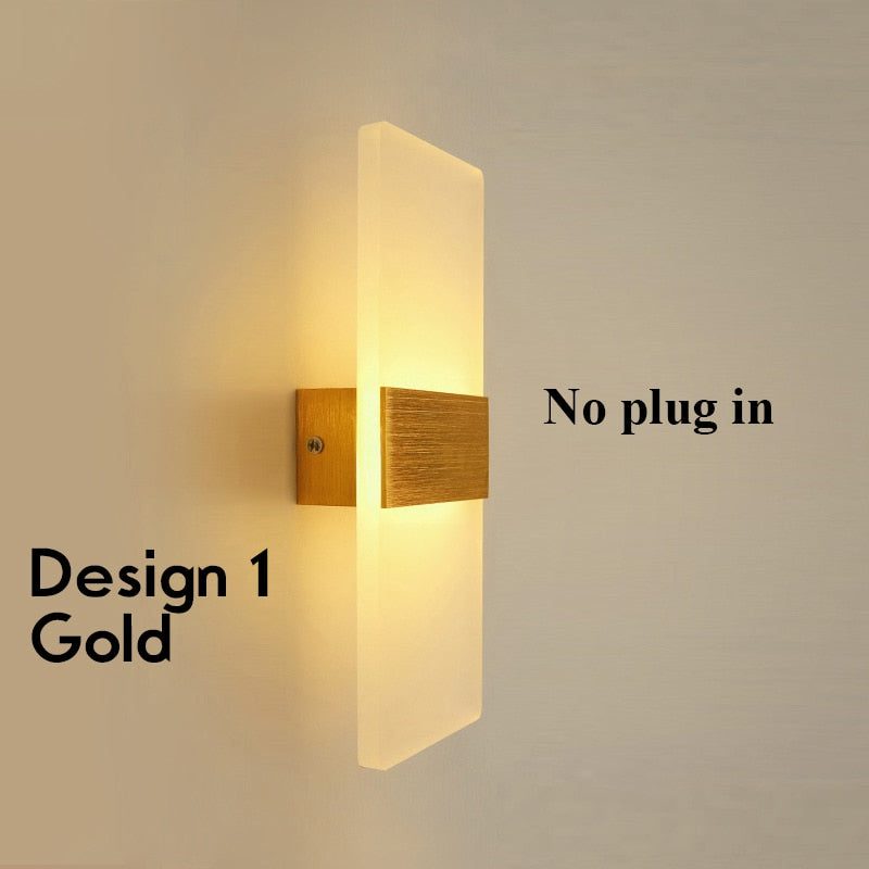 Modern Plug-In Dimmable Wall Lamp with Acrylic Shade for Bedroom
