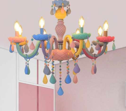 Rainbow Crystal Chandelier Candle Lighting 110V/220V