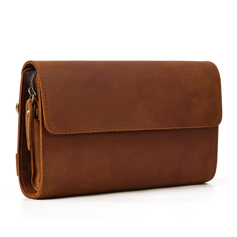 Double Interlayer Leather Clutch