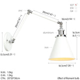 Silver Long Arm LED Wall Lamp