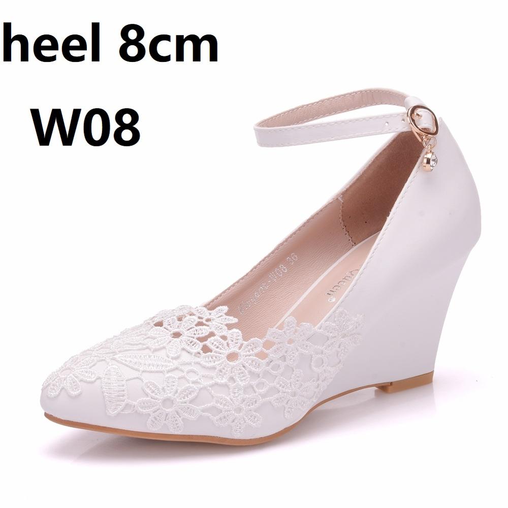 White Lace Flower Pump Shoes