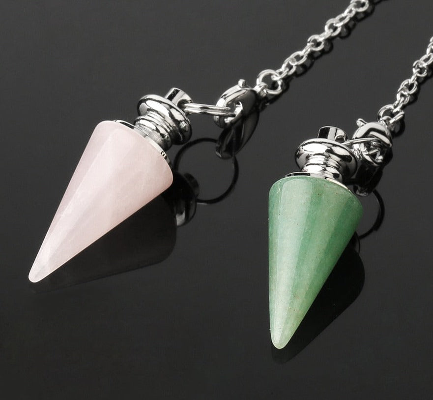 Conical Pendulum Natural Stone Chain Crystal Pendant
