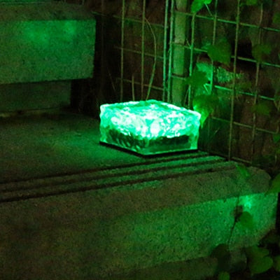 Solar Brick Ice Cube Lights Outdoor - Waterproof Paver Landscape Path Lights Lamp