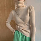 Heaps Collar Turtleneck Soft Knit Sweater