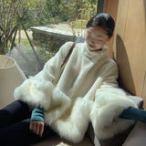 Fur Collar Mid-length Woolen Coat