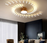 Modern LED Ceiling Lights Acrylic Lamps Fixture with Gold Frame