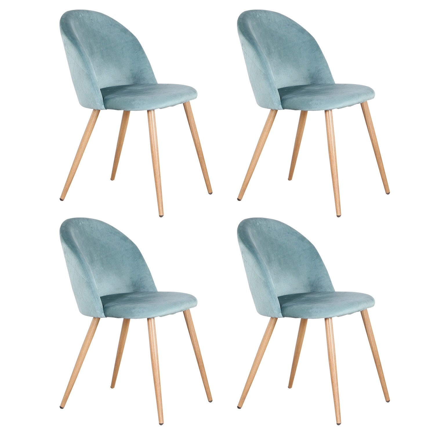 Set of 4 Soft Velvet Dining Chairs with Metal Feet | Modern Style for Home and Dining Room Furniture
