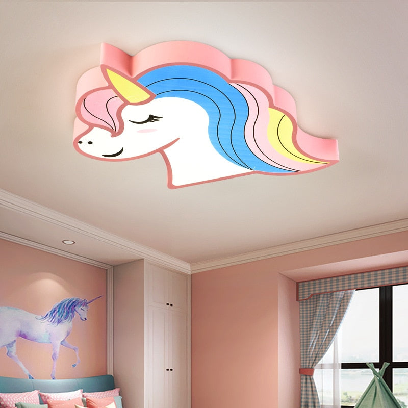 Unicorn Remote Controled Ceiling Lamp For Children Room Decor