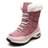 Women Lace-up Waterproof Ankle Boots Size 36-42