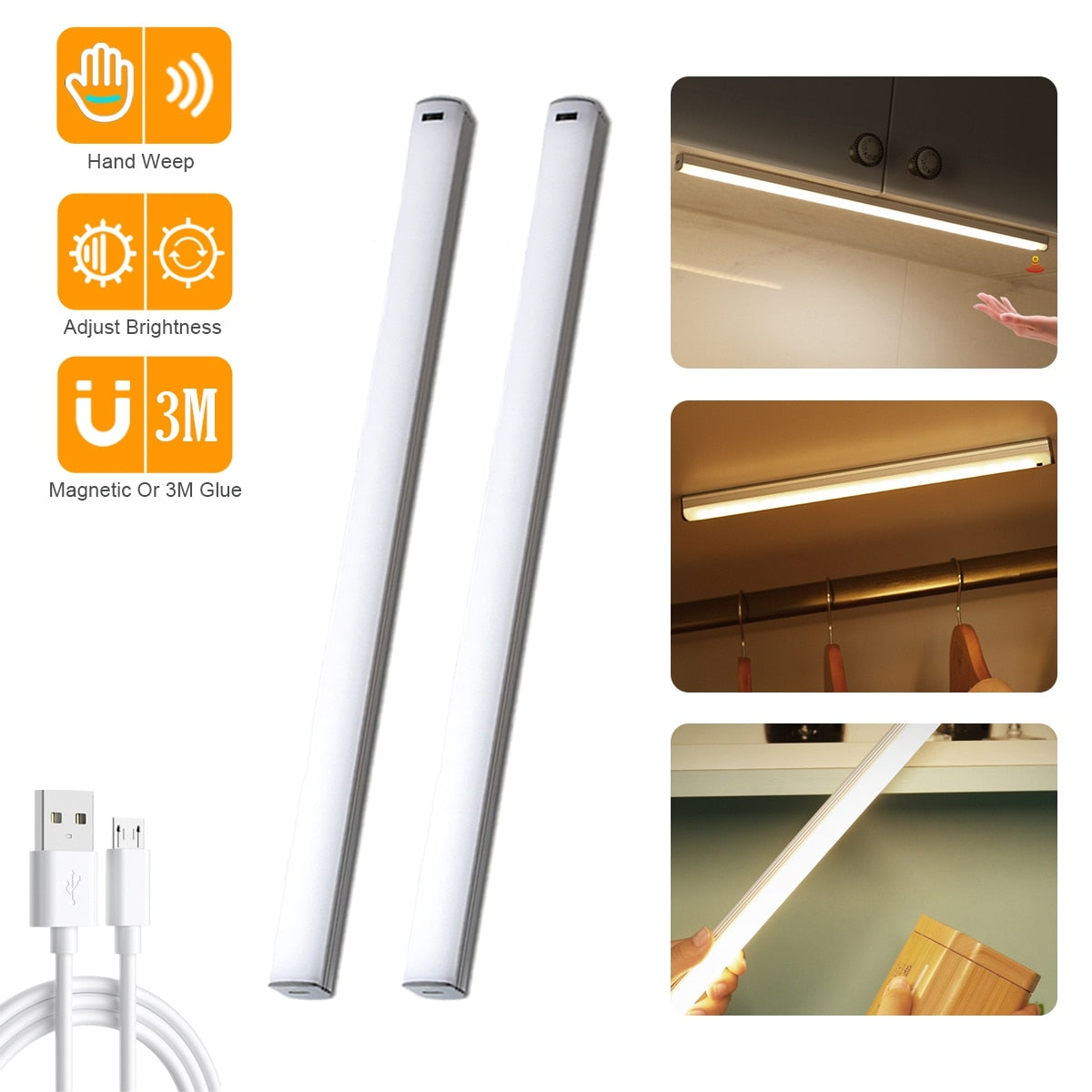 Hand Sweep Sensor LED Under Cabinet Lights for Bedroom and Kitchen