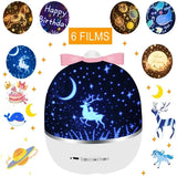 LED Rotate Lamp with Flashing Star for Kids USB Power